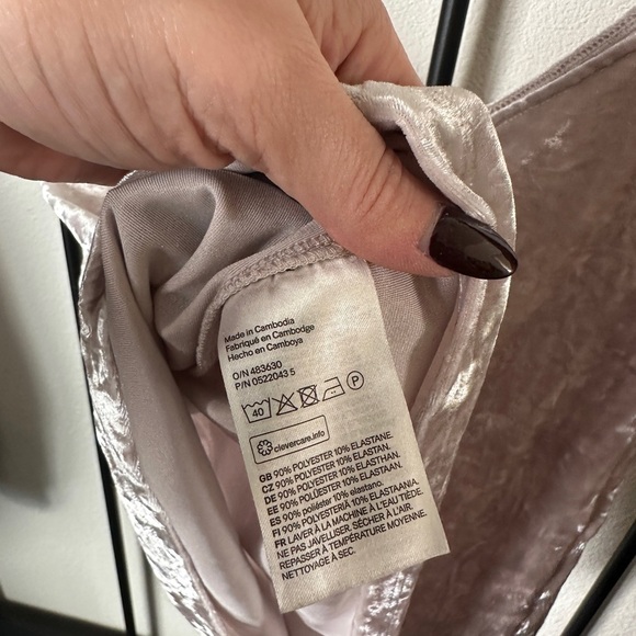 H&M silver crushed velvet flowy oversized holiday tank top blouse boho - Picture 3 of 4